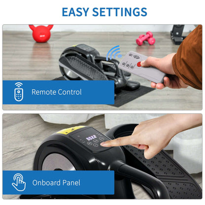 Under Desk Elliptical Machine, Sit Down Pedal Exerciser with Forward and Reverse Motion, 12 Programs, LCD Monitor, Compact with Remote Control