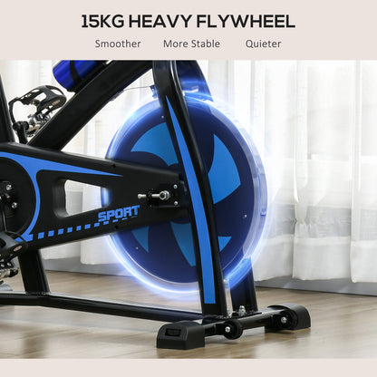 SPORTNOW Exercise Bike, Indoor Stationary Bike, Cycling Machine with Adjustable Seat and Resistance for Home Gym Workout
