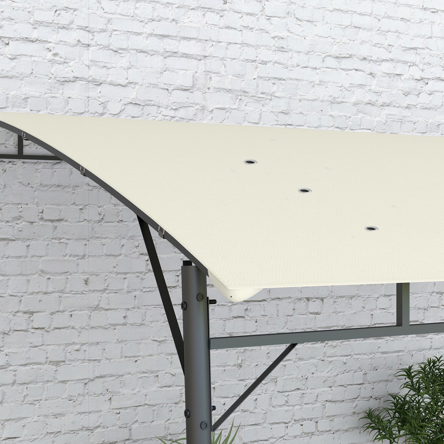 Outsunny 3 x 4m Metal Frame Pergola Sun Shade Canopy - Cream