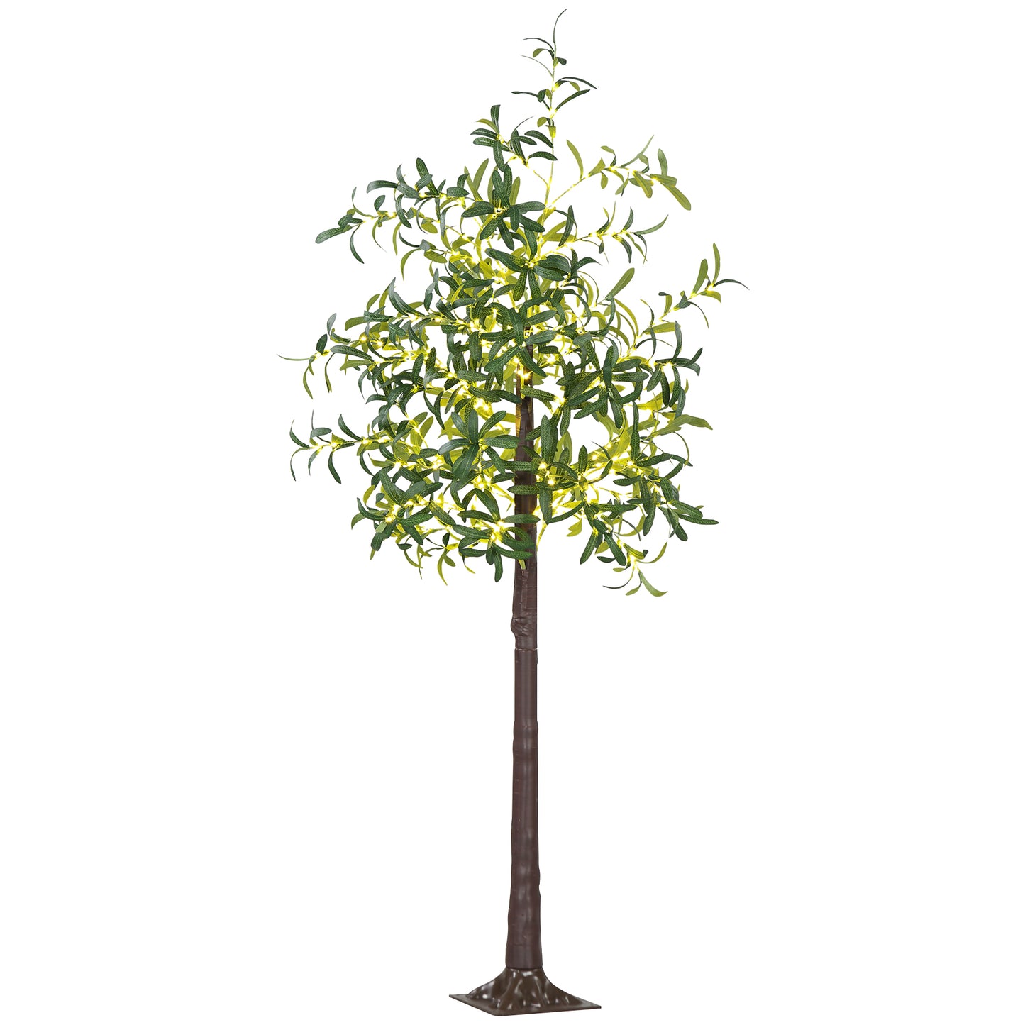 6ft Olive Tree Light with 300 Warm White LED Lights, Artificial Tree for Indoor, Party, Wedding, Christmas, Home Decoration, Green