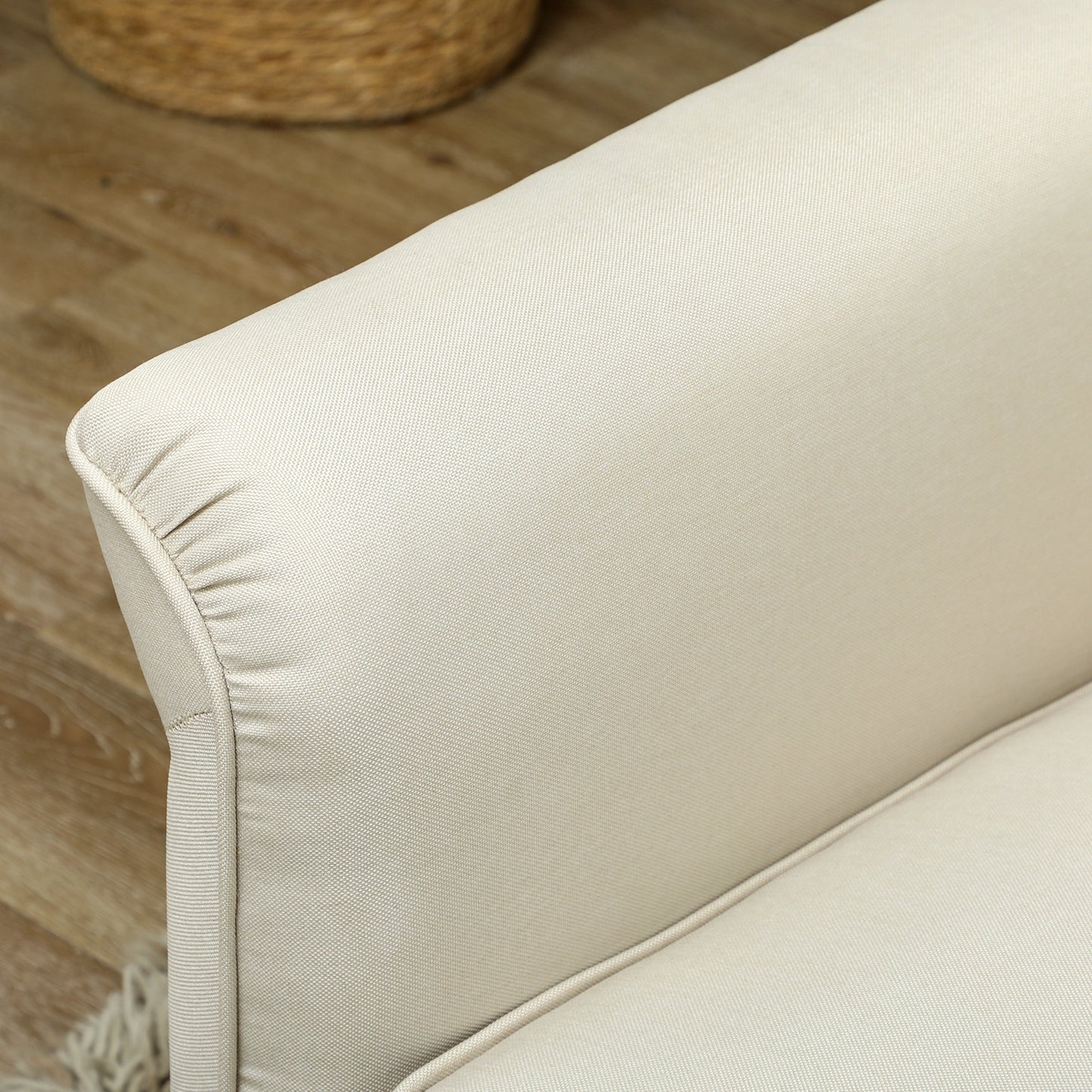 3 Seater Sofa, Modern Fabric Sofa Couch with Spring Cushion, Rubber Wood Legs, 191cm Upholstered Settee for Living Room, Bedroom, Office