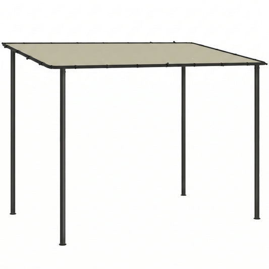 3x1.8m Lean-To Garden Pergola | UPF30+ Canopy | Sloped Roof & Drainage | Windproof 5-6 | Cream