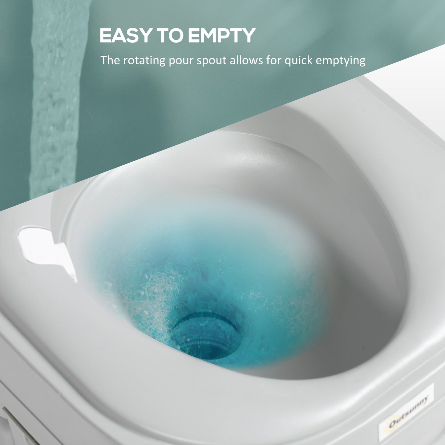 Portable for Adults, 22L Outdoor Camping Travel Toilet W/ Seat, Lid, Anti-Leak Handle Pump, with Detachable Tanks for Boating, Hiking, Travel, RV