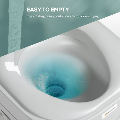 Portable for Adults, 22L Outdoor Camping Travel Toilet W/ Seat, Lid, Anti-Leak Handle Pump, with Detachable Tanks for Boating, Hiking, Travel, RV