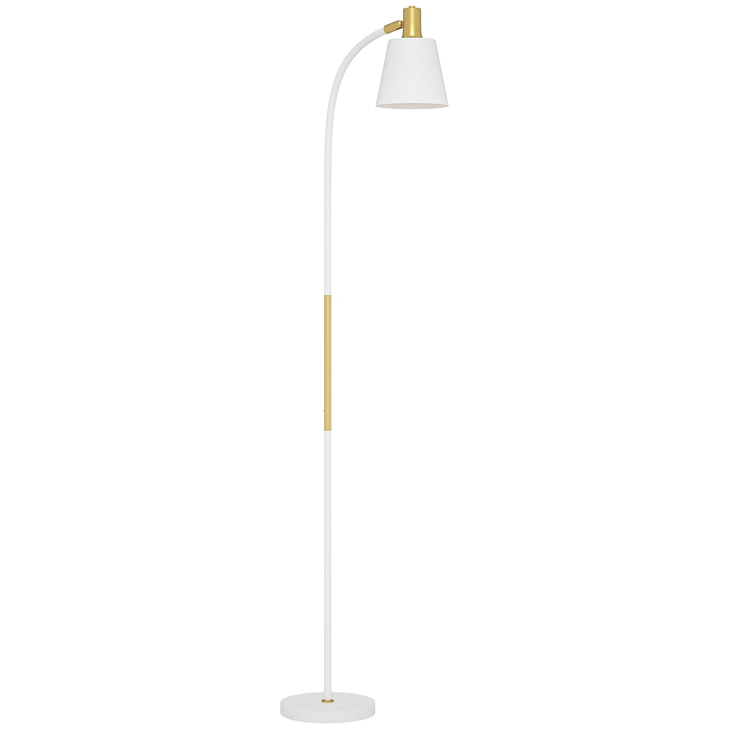 Floor Lamp for Living Room, Spotlight Reading Standing Lamp with Adjustable Height, Rocker on/off Switch, Indoor Task Lighting, White