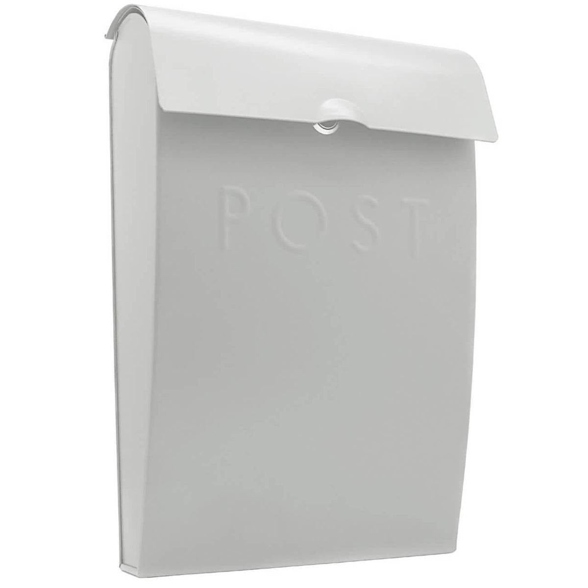 Maison & White Wall Mounted Post Box | White | Galvanised Steel | 37x25.5x9cm | Lockable | 2 Keys | Overhanging Lid | Weather-Resistant | 2-Year Warranty