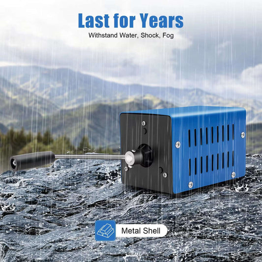 20W Hand Crank Generator Emergency Power Supply USB Charging Multi-Voltage Ports (3V-28V) for Outdoor Survival Camping