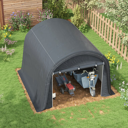 Outsunny 3 x 3(m) Garden Storage Tent, Heavy Duty Outdoor Shed, Waterproof Portable Shed Storage Shelter with Galvanised Steel Frame