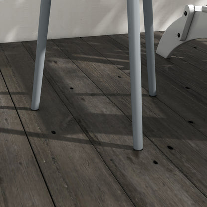 Outsunny Round Garden Coffee Table, Outdoor Side Table with Rounded Steel Edge, Ø40 x 50H cm, Grey