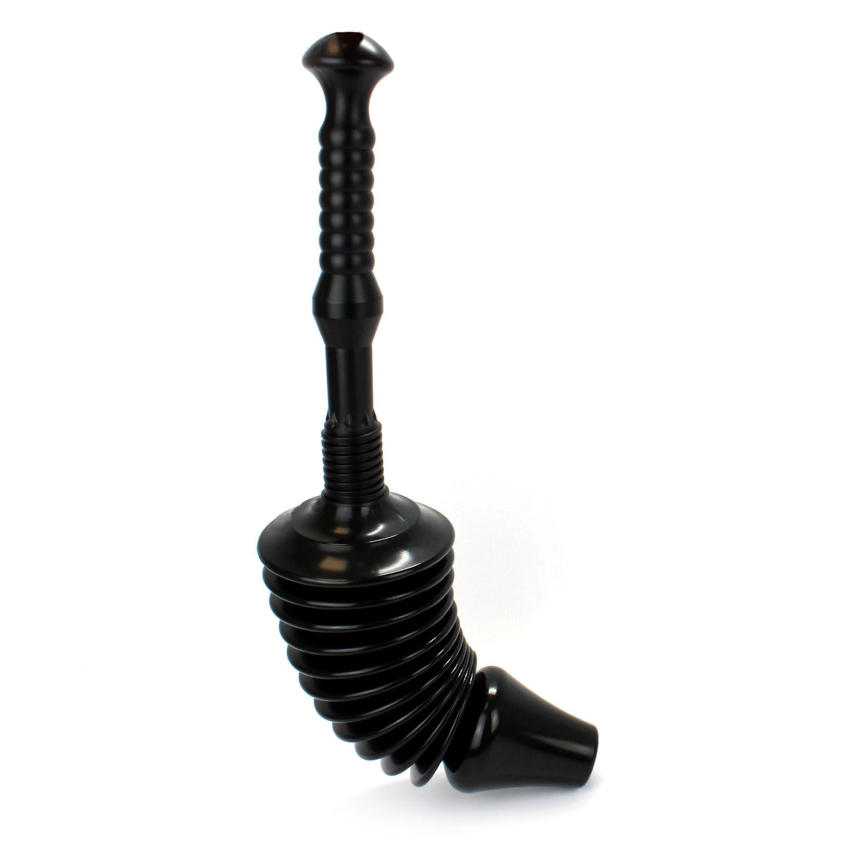 Pukkr Powerful Toilet Plunger | Water Pressure Concertina Head | 8x More Powerful | Handle 28cm | Assembled 62cm | Disassembles for Storage | Unblocks Toilets Fast | 2-Year Warranty