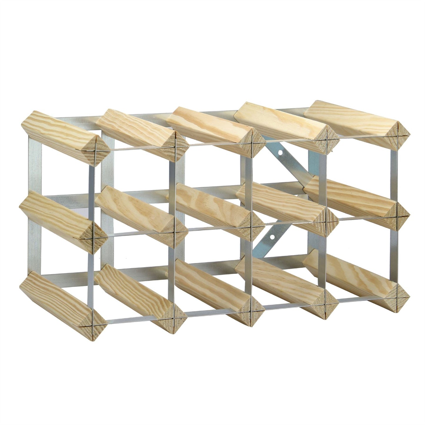 Wood & Metal Wine Rack | 10-12 Bottle Capacity | Freestanding or Wall Mounted | Vertical or Horizontal | All Bottle Types | 42x22x23cm | 2-Year Warranty