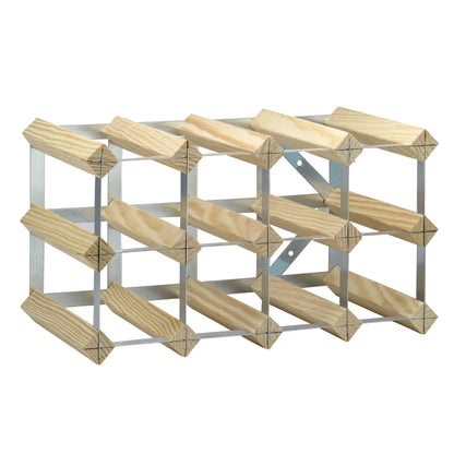 Wood & Metal Wine Rack | 10-12 Bottle Capacity | Freestanding or Wall Mounted | Vertical or Horizontal | All Bottle Types | 42x22x23cm | 2-Year Warranty