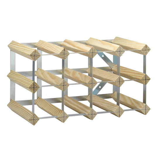 Wood & Metal Wine Rack | 10-12 Bottle Capacity | Freestanding or Wall Mounted | Vertical or Horizontal | All Bottle Types | 42x22x23cm | 2-Year Warranty