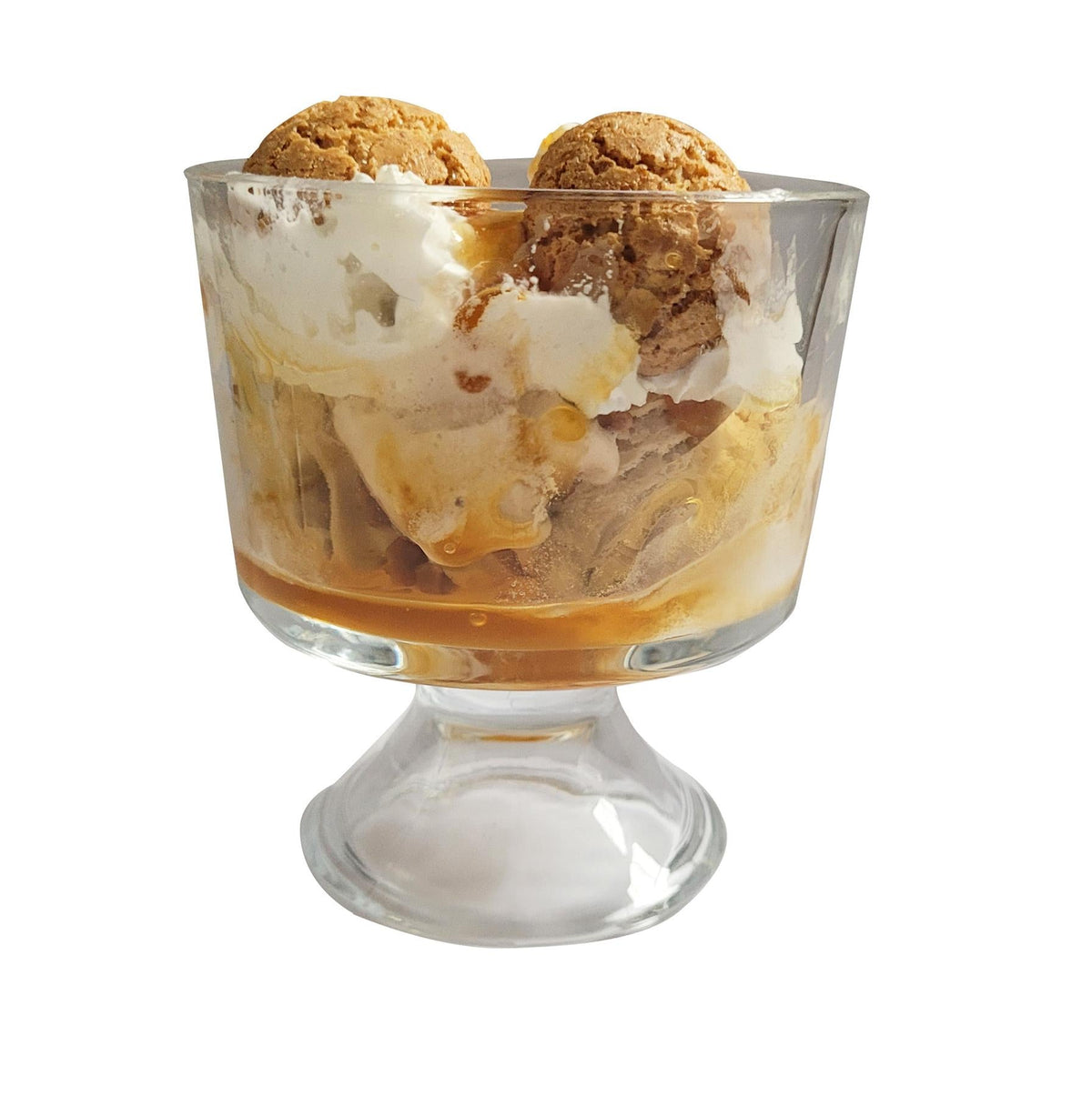 Maison & White Mini Glass Serving Bowls | Set of 6 × 300ml | Handmade Clear Footed Dessert Dishes | Trifle, Ice Cream & Fruit | Dishwasher Safe