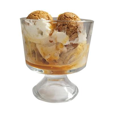 Maison & White Mini Glass Serving Bowls | Set of 6 × 300ml | Handmade Clear Footed Dessert Dishes | Trifle, Ice Cream & Fruit | Dishwasher Safe