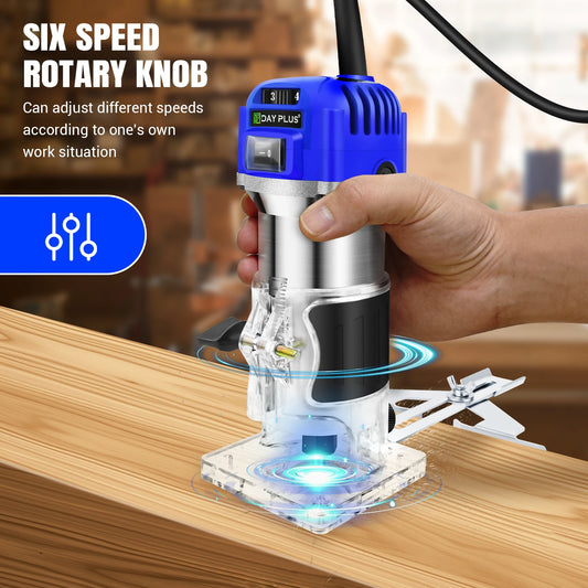 Handheld Palm Router Trimmer, Woodworking Hand Router With Trimmer Base, Wood Compact Trim Power Routers Tool