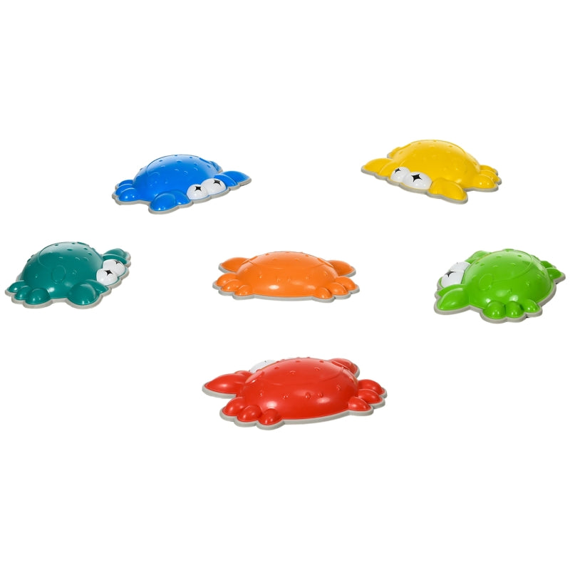 ZONEKIZ 9PCs Kids Stepping Stones with TPE Anti-Slip Edge, Crab-Designed Balance River Stones, Obstacle Courses, Stackable