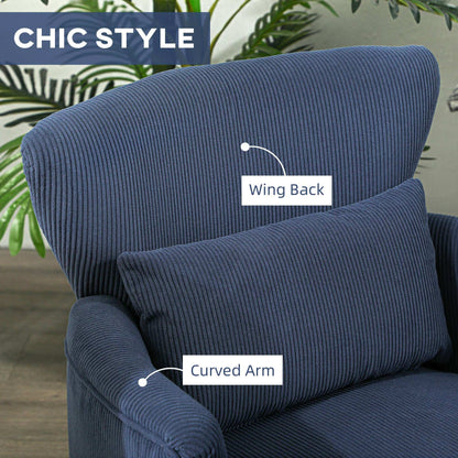 Corduroy Retro Accent Chair - Blue