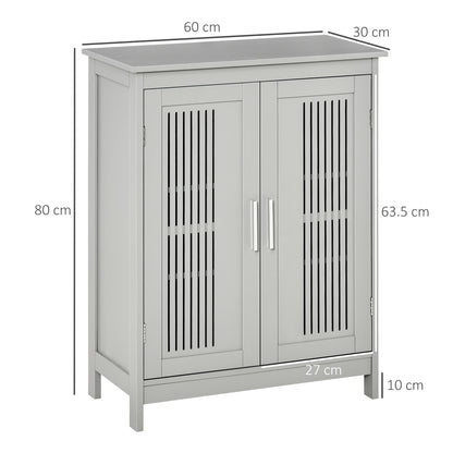 Kleankin Modern Bathroom Floor Cabinet - Grey