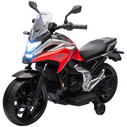AIYAPLAY 12V Honda Licensed Kids Electric Motorbike w/ Music, Headlights, Early Education Function, for 3-6 Years