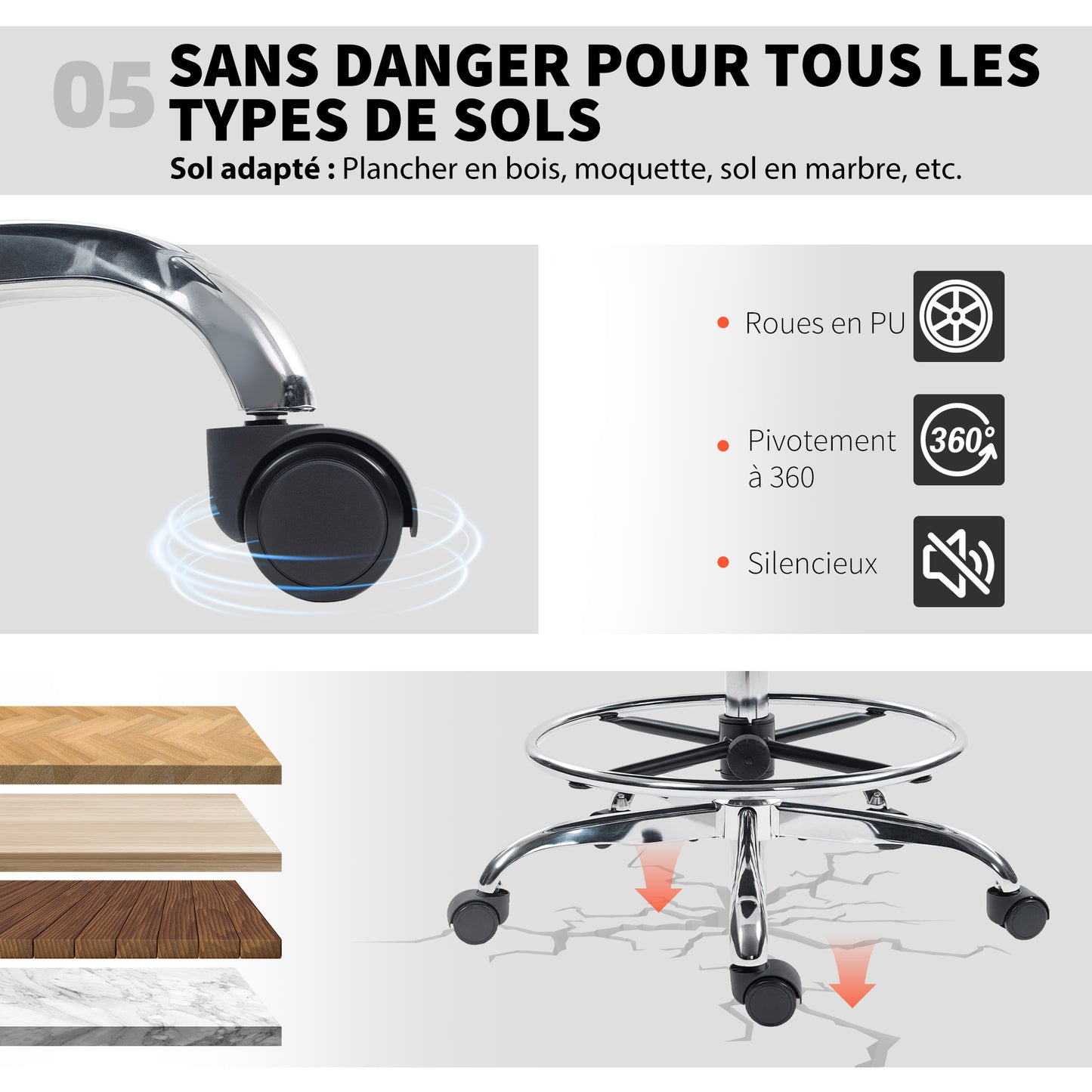 Draughtsman Chair, with Adjustable Lumbar - Black / Charcoal Grey