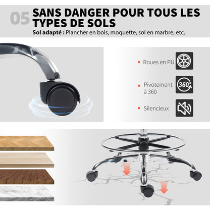 Draughtsman Chair, with Adjustable Lumbar - Black / Charcoal Grey