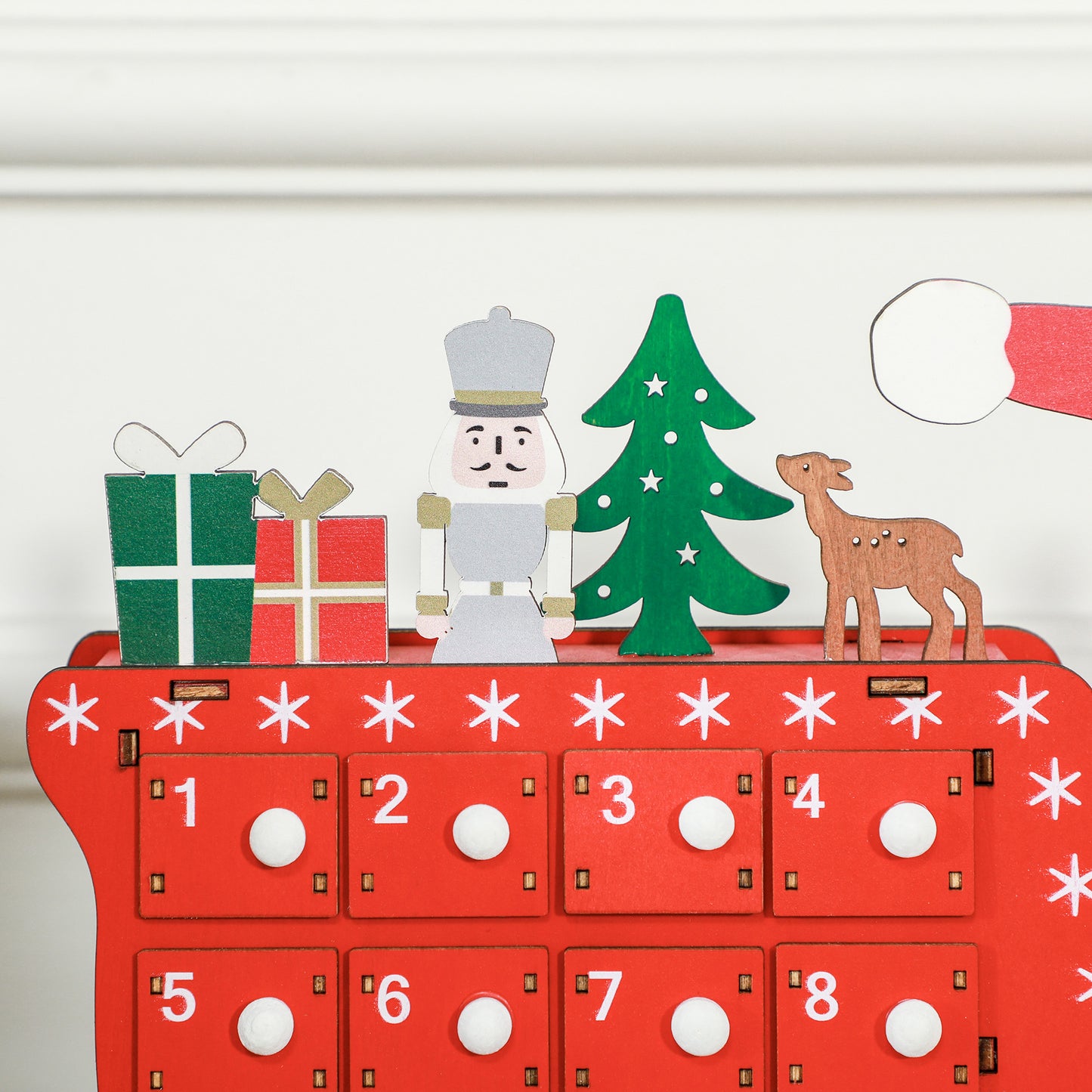 24-Drawer Reusable Every Year Santa Sleigh Christmas Advent Calendar