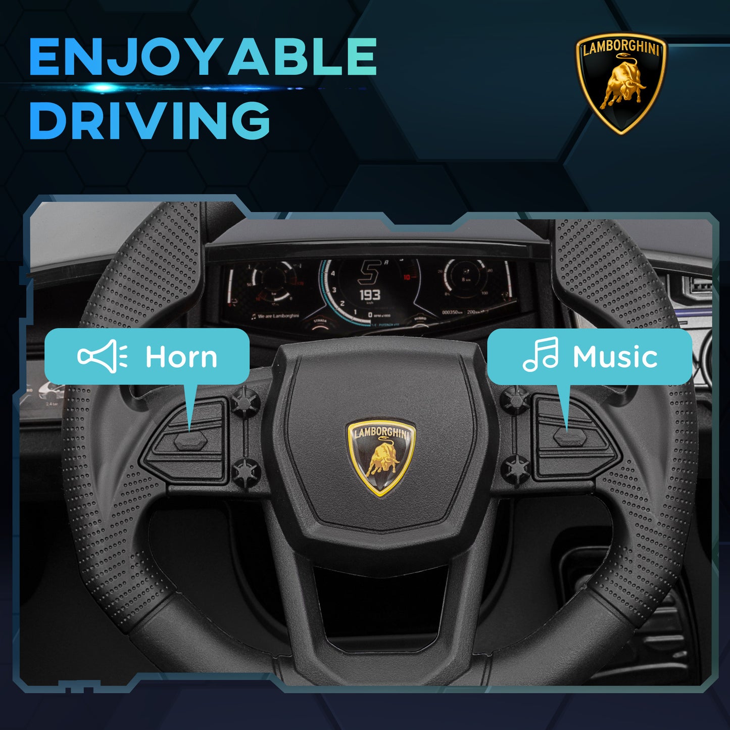 Lamborghini Revuelto Licensed 12V Ride on Car w/ Butterfly Doors Training Wheels, Suspension, Remote Control Black