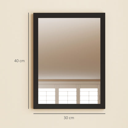 Set of 2 Wall Mirrors | Black Frame | 30 x 40 cm