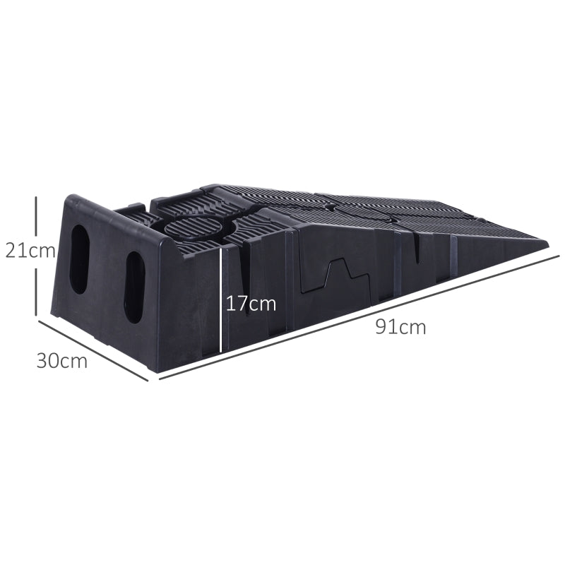 Durhand 1 Pair Heavy Duty 5 Ton Plastic Garage Workshop Car Service Ramps Lifting Automotive Vehicle Portable Low Clearance