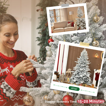 6ft Snow Flocked Artificial Christmas Tree