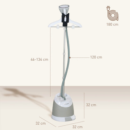 Upright Clothes Garment Steamer Wrinkle Remover with Large 1.8L Water Tank, Adjustable Height, for Home Clothing, Curtains, Wedding Dresses, Silk, Sofa, Light Grey