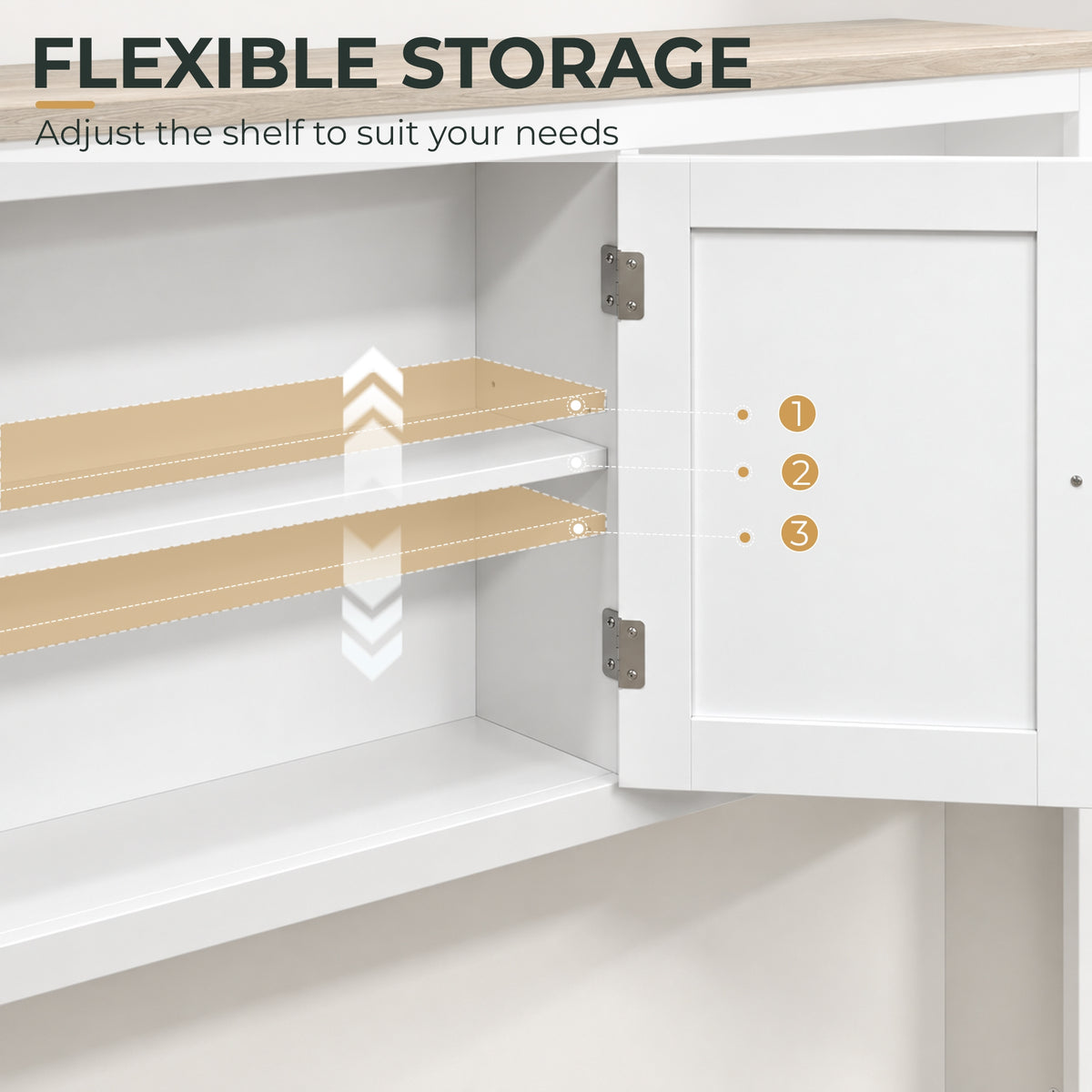 Kitchen Pantry Cabinet | 112W x 175H cm | Barn-Style Doors, Drawer, Spice Racks & Tilt-Out Bin Storage | White & Oak-Effect