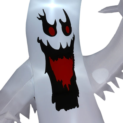 11.8FT Tall Halloween Inflatable Spooky Ghost, Blow Up Outdoor Halloween Decoration with Build-in LEDs and Rotating Light for Garden, Lawn, Party