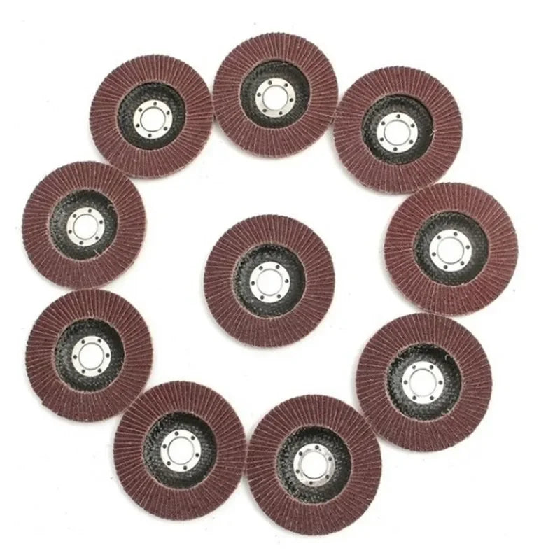 10 Pieces 16*100Mm Flap Sanding Discs 40/60/80/120 Grit Grinding Wheels Blades Angle Grinder 16Mm Hole