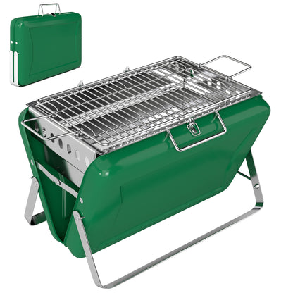 Outsunny Charcoal BBQ Grill Portable Stainless Steel Barbecue with Tilting Grate for Camping Picnic Garden