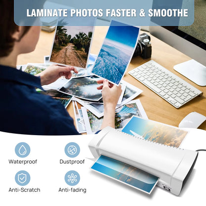 A4/A5/A6 Thermal Laminating Machine Compact Lightweight A4 Laminator With Hot and Cold Settings, 3-4 Min Quick Warm-Up