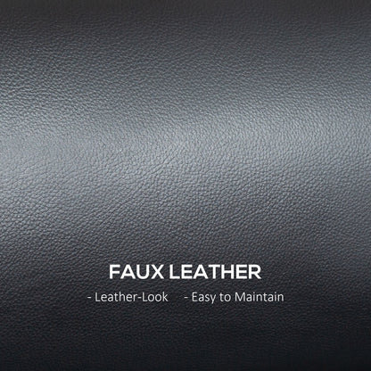 Small Faux Leather 2 Seater Sofa Settee - Black