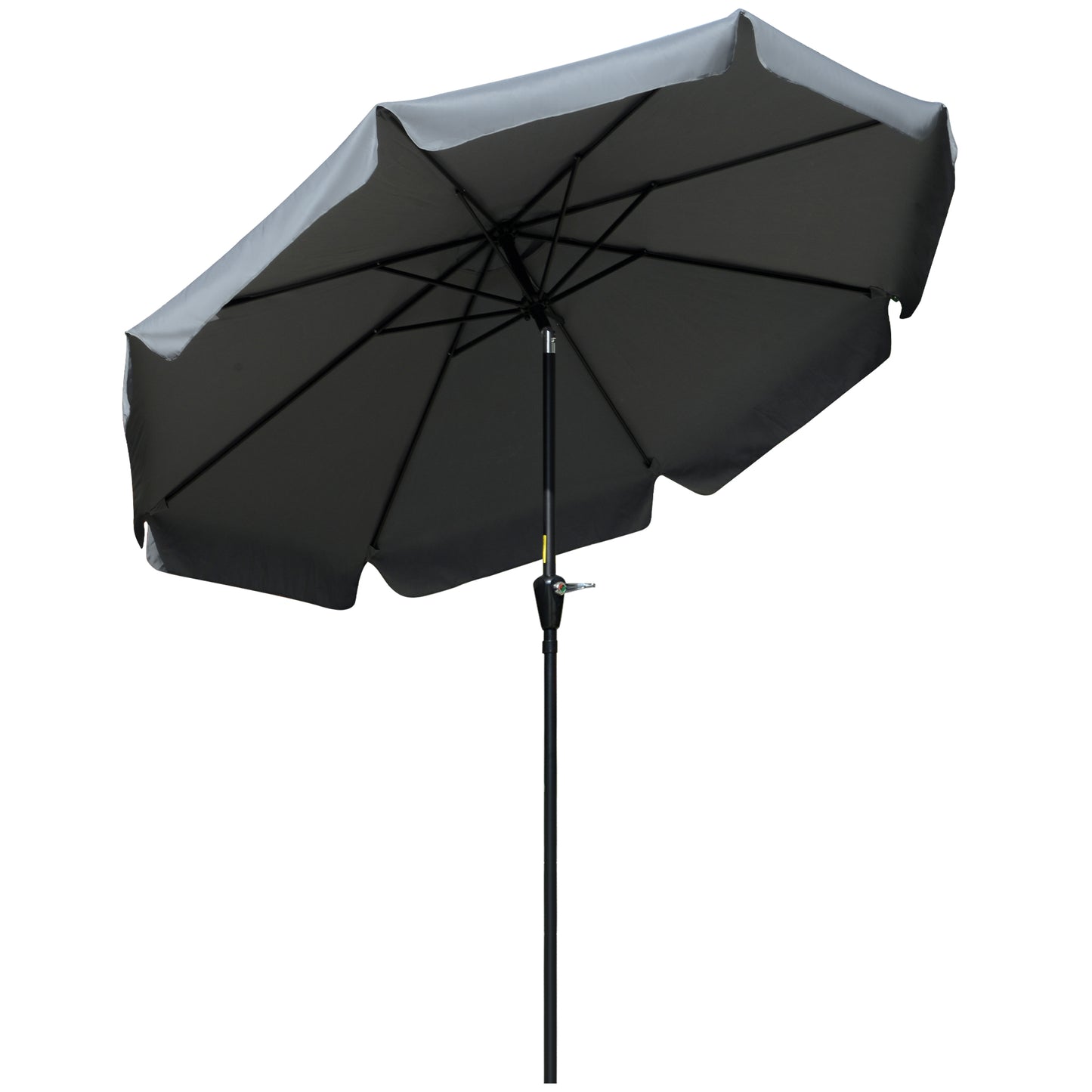 Outsunny 2.66m Patio Umbrella Garden Parasol Outdoor Sun Shade Table Umbrella with Ruffles, 8 Sturdy Ribs