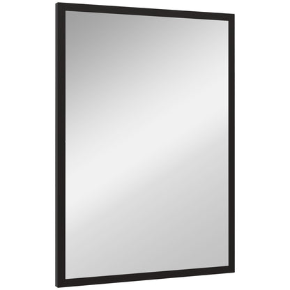 Wall Bathroom Mirror, 70 x 50 cm Wall-Mounted Mirror for Living Room, Bedroom, Hallway, Black