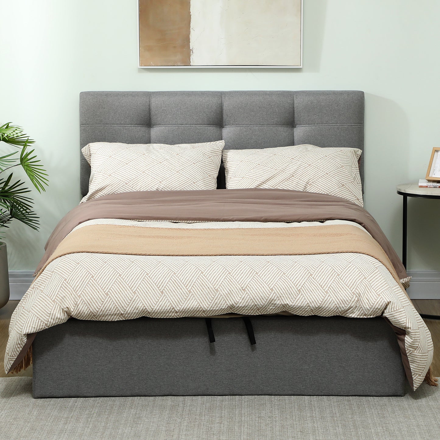 4ft6 Double Ottoman Bed with Gas Lift Storage - Grey