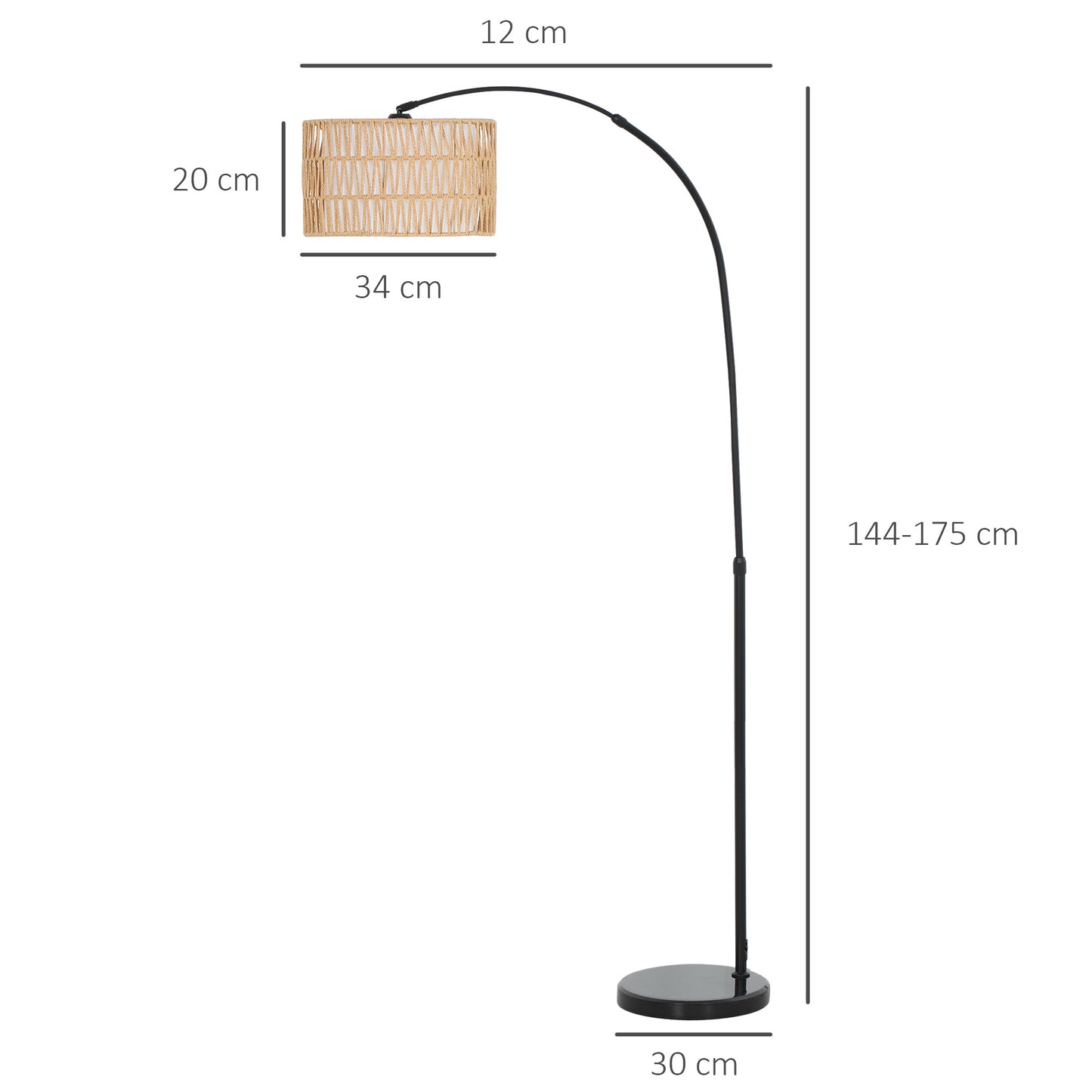 Floor Lamp for Living Room, Modern Standing Lamp with Dual-Layer Shade & Foot Switch, Height Adjustable Minimalist Tall Pole Lampshade