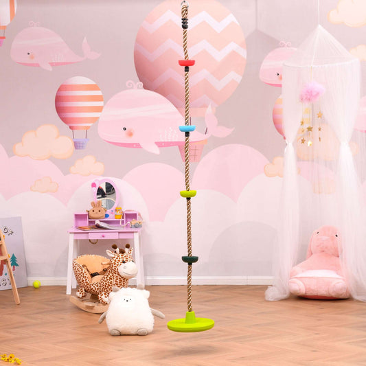 Multicolor Kid Climbing Rope Disc Swings Seat Set with Platforms Outdoor Toys Playset for Playground Backyard