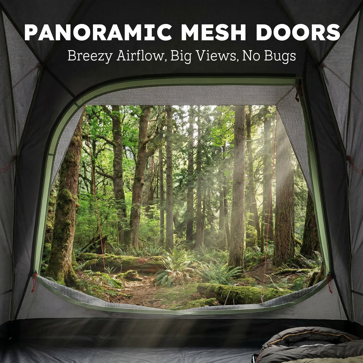 SUV Tailgate Car Tent | 2.35m Stand-Up Height | 3000mm Waterproof | Panoramic Mesh Doors | 5-15 Min Setup | Grey