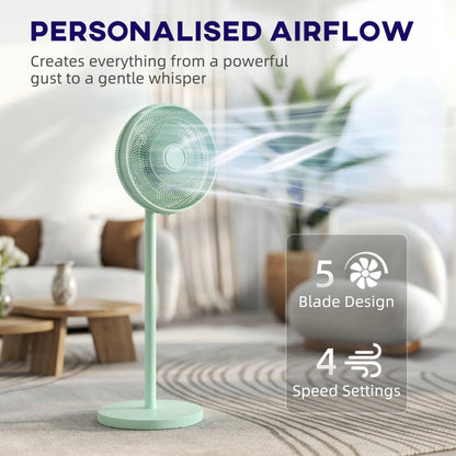 40 cm Standing Fan, Cooling Floor Fan with 80° Oscillating, Adjustable Tilt and Height, 4 Speed, Remote Control