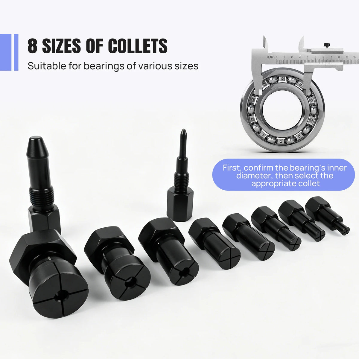 8-32MM Puller Bearing Removal Tool Blind Hole Inner Internal Bearing Puller Tool Set with Slide Hammer and Expandable Collets for Auto & Motorcycle Special Automotive Repair Tool