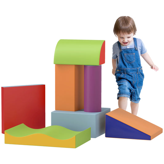 7 Piece Soft Soft Play Set for Toddlers 1-3 Years, Multicoloured