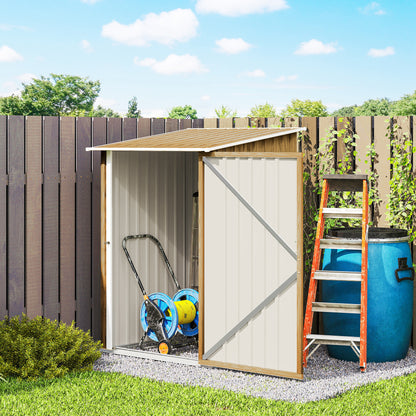 Lean-To Garden Shed | Galvanised Steel Outdoor Storage 1.0 x 1.03m with Sloped Roof