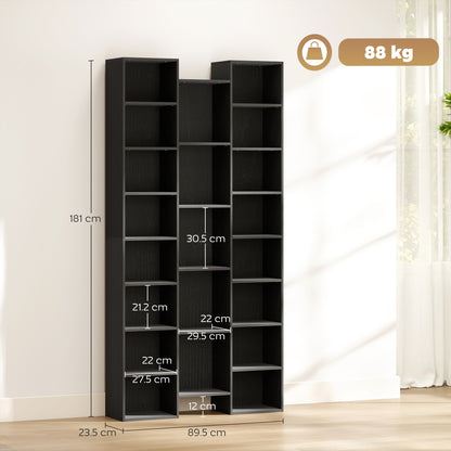 21-Compartment Bookshelf - Black / White
