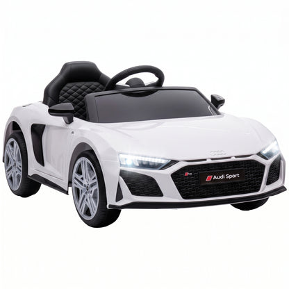 Licensed Audi R8 Spyder 12V Kids Electric Ride-On Car | 2.4G Parent Remote | Dual 12V Motors | Soft Start | Rear Suspension | 2-Point Seatbelt | Music USB Horn | 3-5km/h | 30kg | Ages 3+ | Black / Pink / White